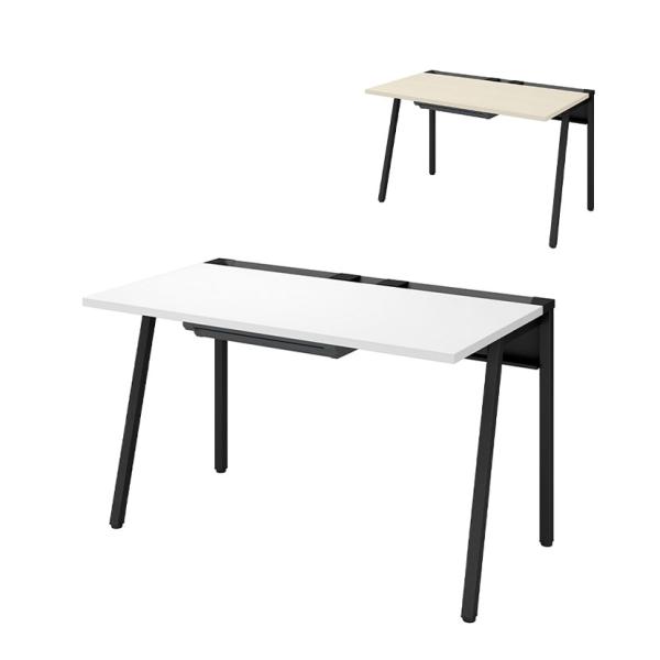 コクヨ リーン LEAN 平机 センター引き出し付き 本体色ブラック 幅1200×奥行700×高さ7...