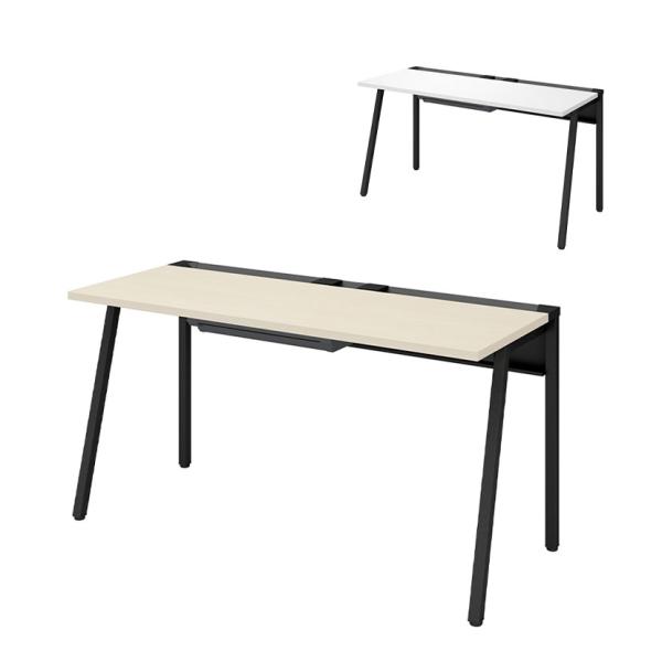 コクヨ リーン LEAN 平机 センター引き出し付き 本体色ブラック 幅1400×奥行600×高さ7...