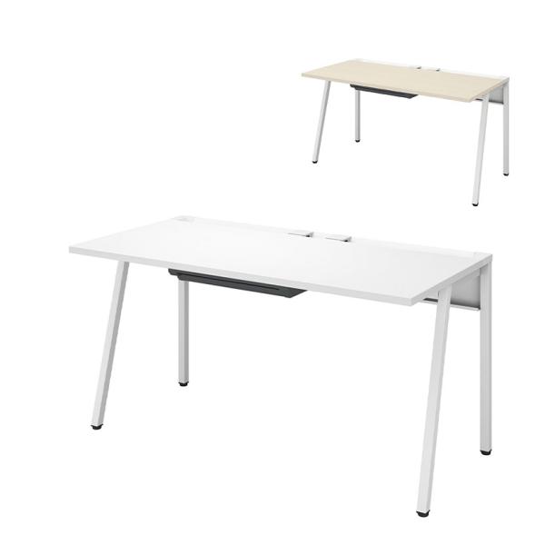 コクヨ リーン LEAN 平机 センター引き出し付き 本体色ホワイト 幅1400×奥行700×高さ7...