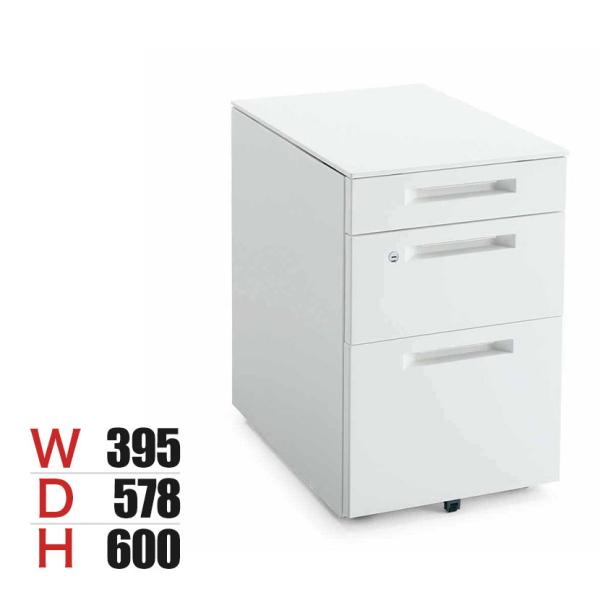 コクヨ iSデスク C3ワゴン スチールワゴン A4タイプ 本体ホワイト 幅395×奥行578×高さ...