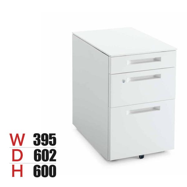 コクヨ iSデスク C3ワゴン スチールワゴン A4タイプ 本体ホワイト 幅395×奥行602×高さ...