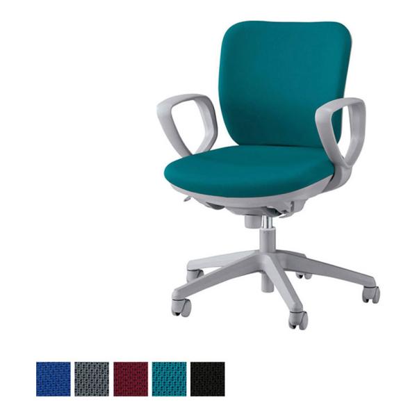 オフィスチェア デスクチェア ワークチェア セレーナNo.2911F 布張り ローバック サークル肘...