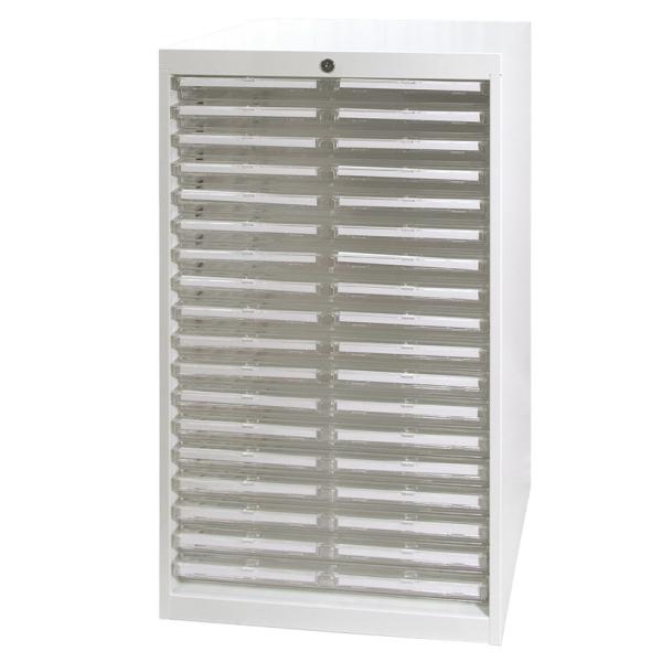 法人様限定 国産 完成品 スチール製 書類整理ケース A3用ハイタイプ 浅型18段 シリンダー錠 オ...