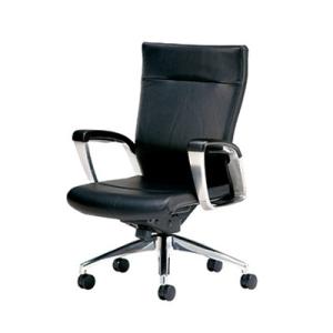 エグゼクティブ マネジメントチェア ミドルバック 本革張り＋一部ウレタンレザー 肘付き 背座手元調節...
