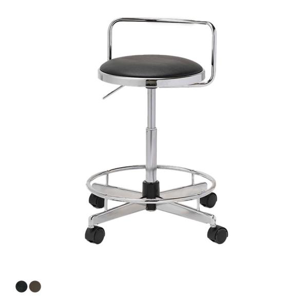 ノーリツイス(NORITSUISU) DC導電チェア ハイスツール 導電ウレタン巻双輪キャスター 背...