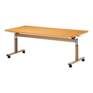 天板跳ね上げ式テーブル 会議用テーブル フォールディングテープル ラチェット昇降式 ABS樹脂エッジ...