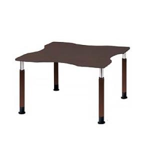福祉施設用テーブル ラチェット式高さ調整脚 波型 幅1200×奥行1200×高さ600〜800mm ...