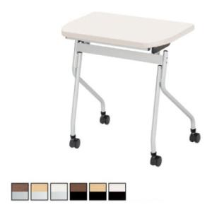 研修デスク PJ 折りたたみ キャスター付き 幕板なし 収納付き 並行スタッキング ボート型天板 幅...