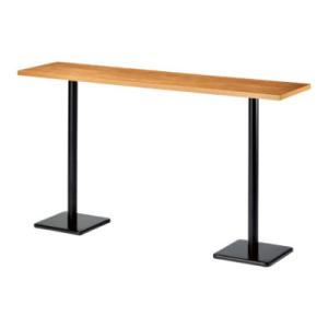 ハイテーブル RNK カウンターテーブル スタンディング 木製天板 ナチュラル 幅1500×奥行45...