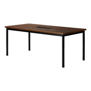 ミーティングテーブル 会議テーブル フリーアドレス 角型 ワイヤリングボックス付き 幅1800×奥行750×高さ720mm WR-1875KW