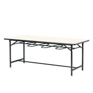 食堂ダイニングテーブル/イス掛け/黒塗装脚/6人用/幅1800×奥行750mm/YZ-1875 国産