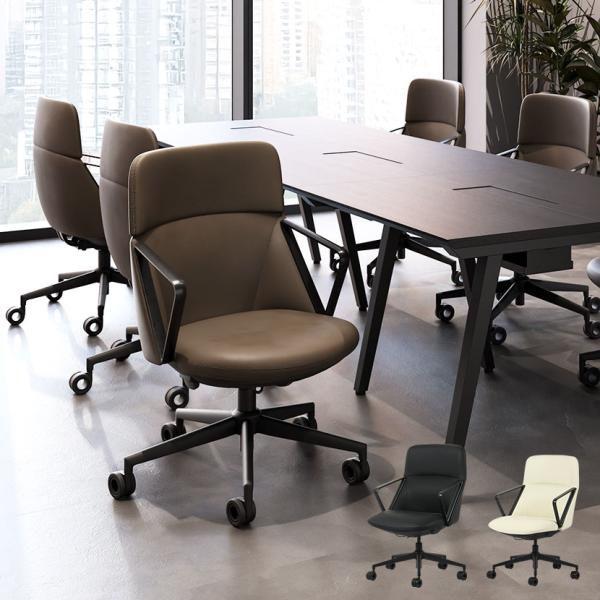 レザーチェア オフィスチェア 体重感知式シンクロロッキング ４段階リクライニング デスクチェア エグ...