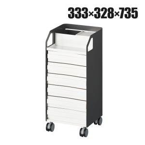 イナバ デスクワゴン 2段タイプ＋ペントレー A4収納 鍵付き 国産