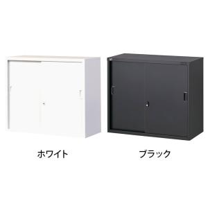 国産 完成品 スチール引戸書庫 2段 鍵付き ...の詳細画像1
