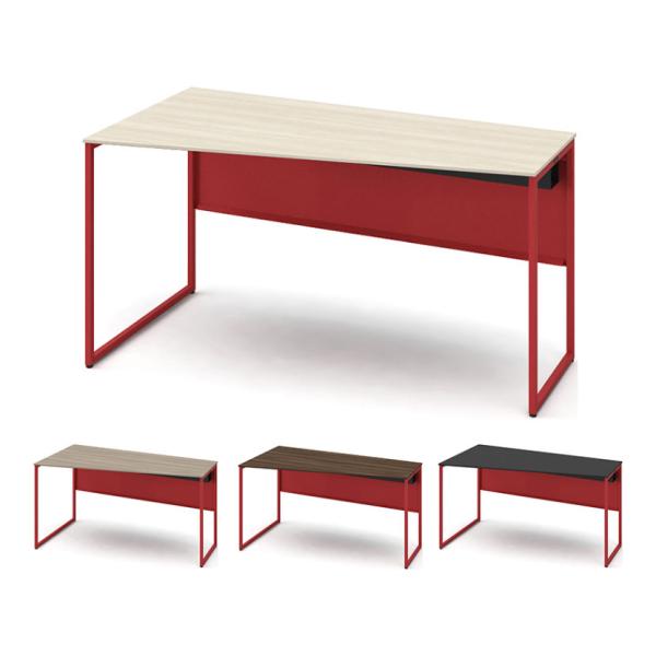 オカムラ ソリスト Soliste スタンダードタイプ 台形天板 左タイプ フレーム脚オレンジレッド...