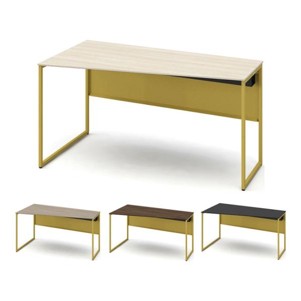 オカムラ ソリスト Soliste スタンダードタイプ 台形天板 左タイプ フレーム脚イエロー メラ...