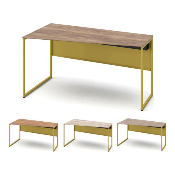 オカムラ ソリスト Soliste スタンダードタイプ 台形左タイプ フレーム脚イエロー メラミン天...