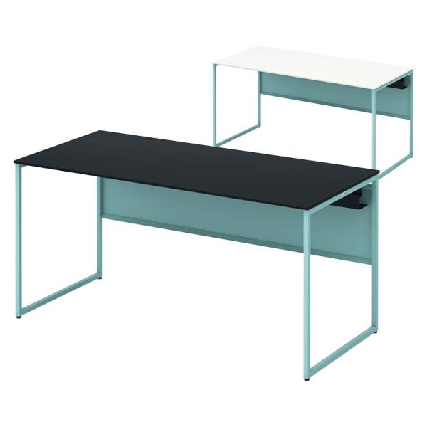 オカムラ ソリスト Soliste スタンダードタイプ 平机 フレーム脚セージ 塗装天板 幅1500...