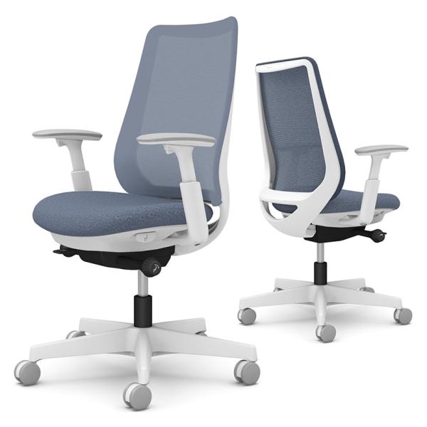 オカムラ ポータム CF81XW オフィスチェア 可動肘 背メッシュ スタンダード ホワイトボディ ...