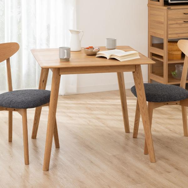 ダイニングテーブル ホワイトオーク無垢材 天然木 食卓テーブル オシャレ コンパクト ナチュラル 幅...