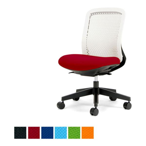 プラス オフィスチェアー Try トライ ホワイトシェル ローバック 肘なし 3Dフォルムグラデーシ...