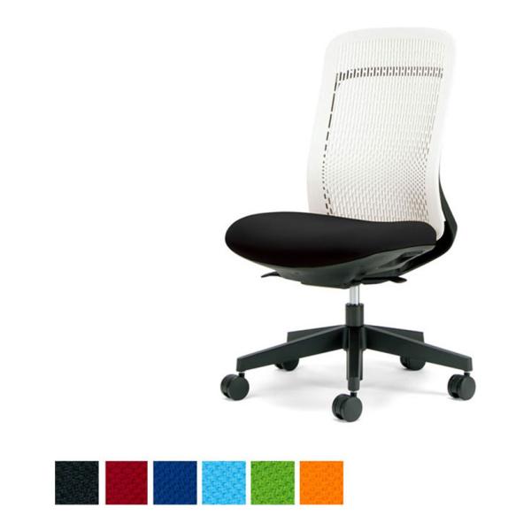 プラス オフィスチェアー Try トライ ホワイトシェル ハイバック 肘なし 3Dフォルムグラデーシ...