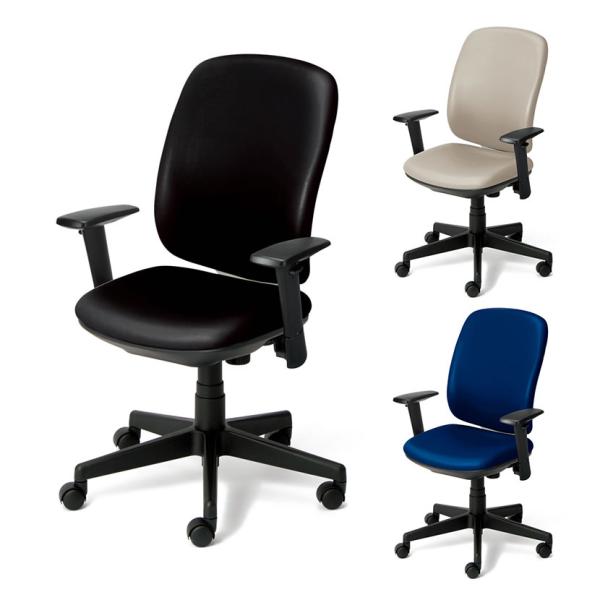 オフィスチェアー PLUS Presea プリセア ホワイトシェル ハイバック アジャスト肘 ビニー...