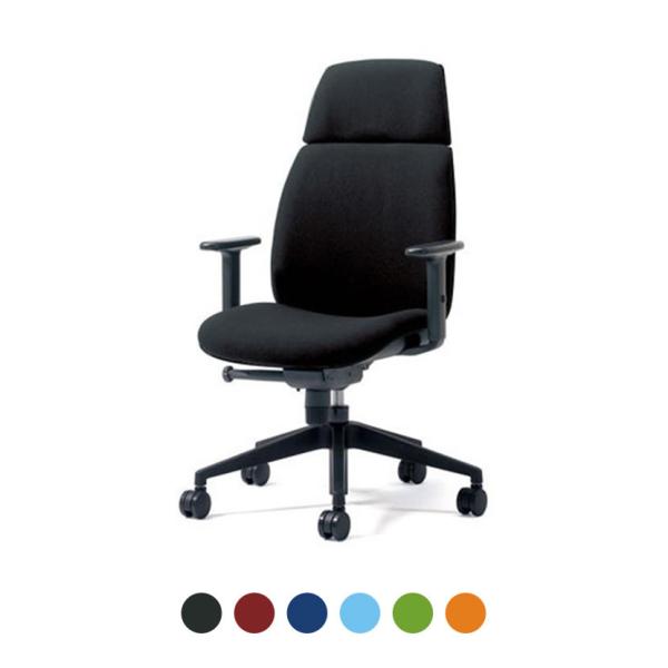 オフィスチェア PLUS プラス Uチェア ブラックシェル ハイバック 樹脂脚 アジャスト肘 シンク...