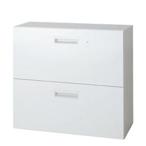 L6 ラテラル保管庫2段 L6-G70H-2 W4 ホワイト 幅800×奥行400×高さ720mm