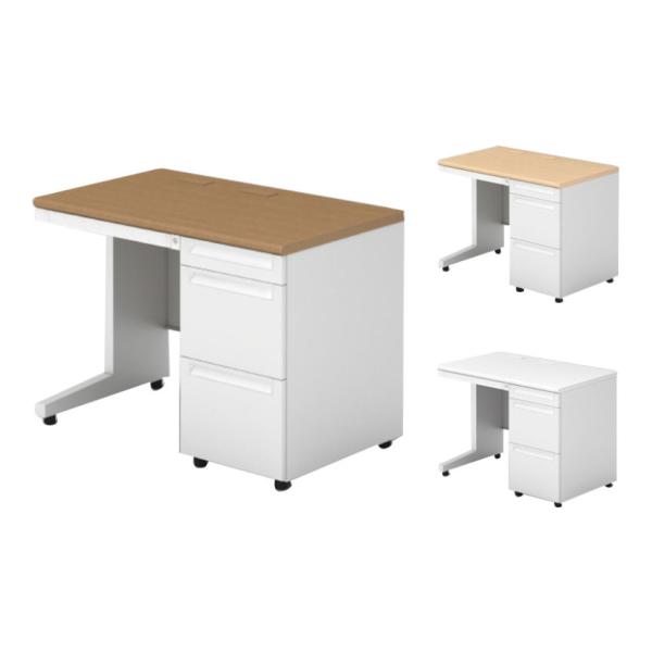 PLUS ユーエスツー 片袖机(A-3段袖) D600標準収納タイプ 幅1000×奥行600×高さ7...