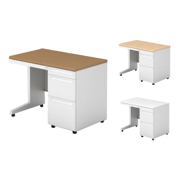 PLUS ユーエスツー 片袖机(D-3段袖) D600標準収納タイプ 幅1000×奥行600×高さ7...