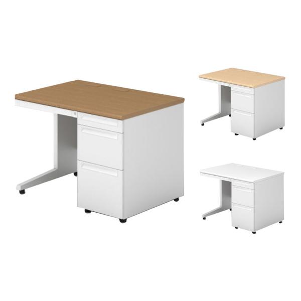 PLUS ユーエスツー 片袖机(D-3段袖) D700多量収納タイプ 幅1000×奥行700×高さ7...