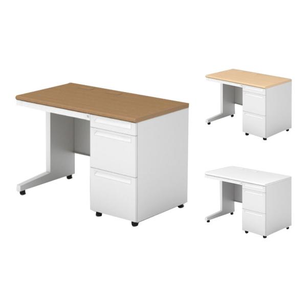 PLUS ユーエスツー 片袖机(A-3段袖) D600標準収納タイプ 幅1100×奥行600×高さ7...