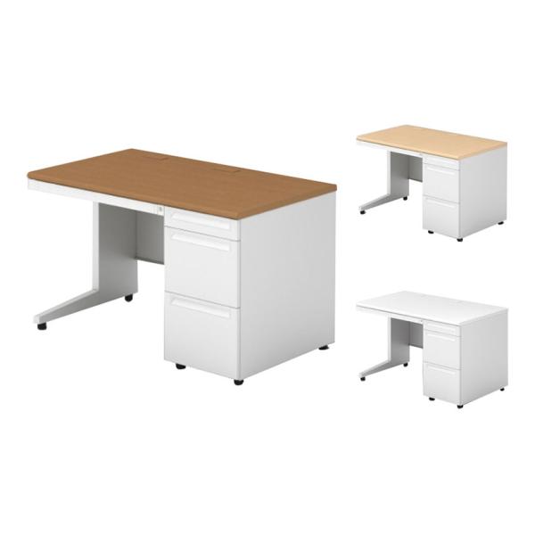 PLUS ユーエスツー 片袖机(A-3段袖) D700多量収納タイプ 幅1200×奥行700×高さ7...