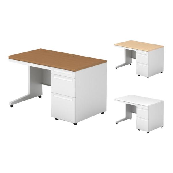 PLUS ユーエスツー 片袖机(D-3段袖) D700多量収納タイプ 幅1200×奥行700×高さ7...