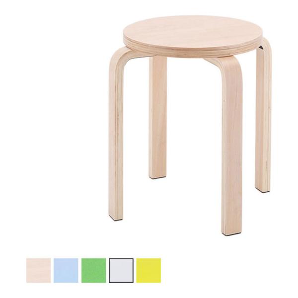 4脚セット 木製丸椅子 幅420×奥行420×高さ440mm