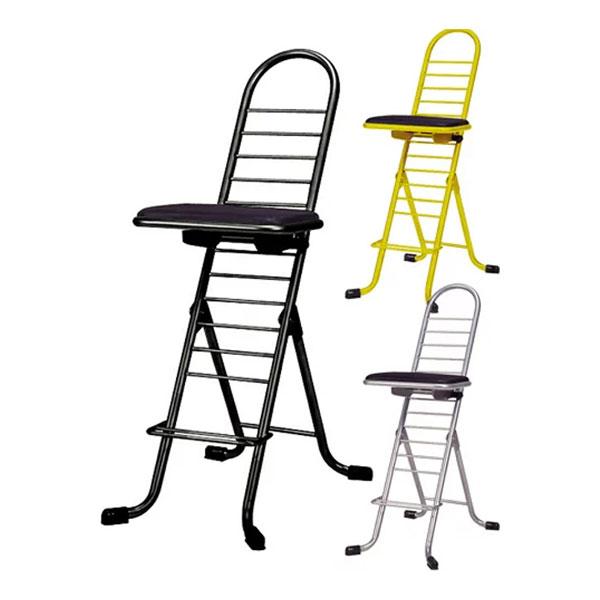 プロワークチェア 12段階調節 完成品 日本製 折りたたみ可能 作業チェア 快適姿勢/ブラック/PW...