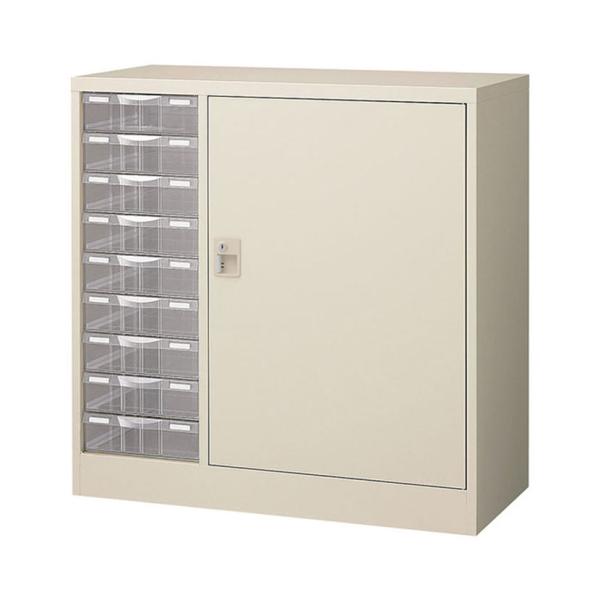 コンビ書庫 スチール書庫 プラスチック引出し(B4対応深型9段) 幅880×奥行400×高さ880m...