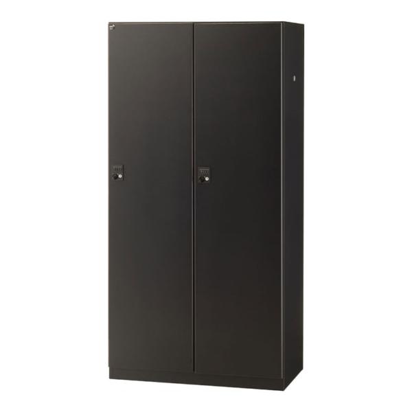 抗菌加工 2人用ブラックロッカー(ボタン錠) 幅900×奥行515×高さ1800mm BKL-2W-...