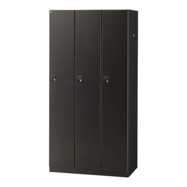 抗菌加工 3人用ブラックロッカー(IC錠) 幅900×奥行515×高さ1800mm BKL-3-CB...