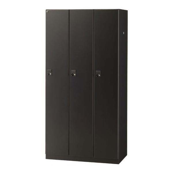 抗菌加工 3人用ブラックロッカー(コインリターン錠) 幅900×奥行515×高さ1800mm BKL...