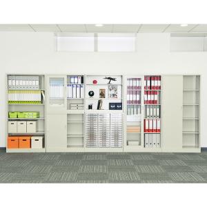 スチール書庫 両開き書庫 5段 鍵付き 抗菌加...の詳細画像1