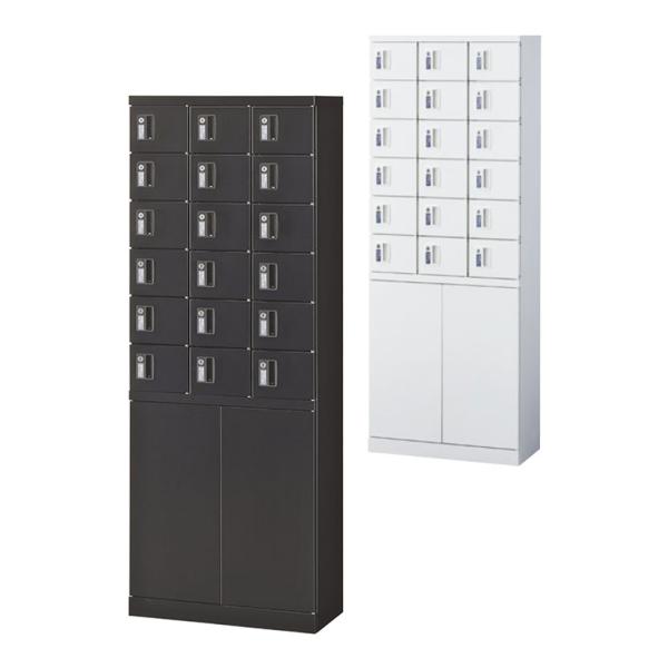 貴重品ロッカー 鍵付き 18人用 3列6段 小物入れロッカー キャビネット スチールロッカー 収納 ...