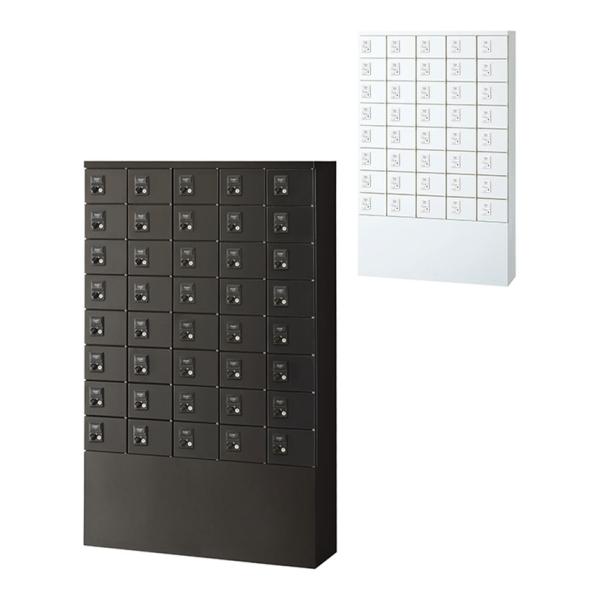 貴重品ロッカー 鍵付き ダイヤル錠 40人用 5列8段 小物入れロッカー キャビネット スチールロッ...