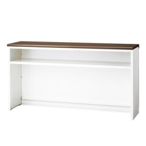 スチール製 ハイカウンターPX 受付 Tタイプ(ホワイト×木目天板)収納/幅1200×奥行470×高...