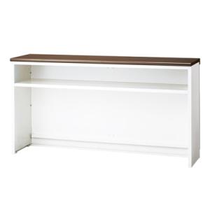 スチール製 ハイカウンターPX 受付 Tタイプ(ホワイト×木目天板)収納/幅1800×奥行470×高...