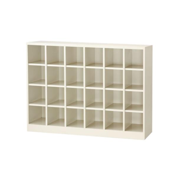 スチール製 シューズボックス・靴箱・下駄箱 6列4段24人用(オープンタイプ)SBY-24N