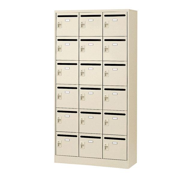 18人用 3列6段 メールボックス 南京錠 幅900×奥行380×高さ1790mm SLC-18TP...