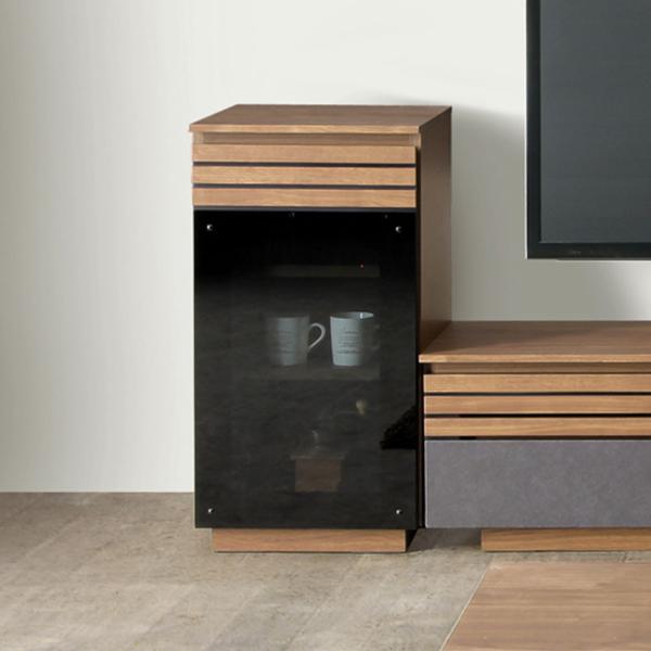 キャビネット 木目調 セラミック調 ウォールナット柄 収納 オシャレ リビングボード 和モダン 完成...