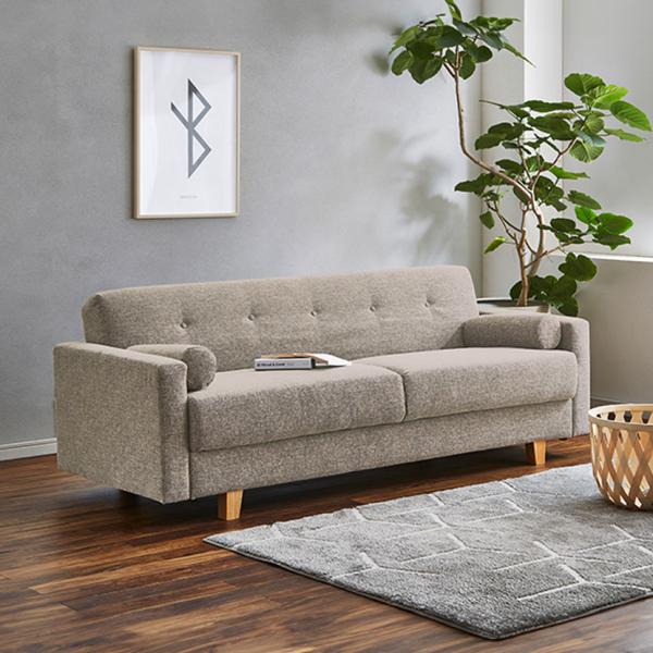 3人掛け バサラ3 ソファ 収納付き クッション付き ソファベッド リビング 幅1960×奥行810...